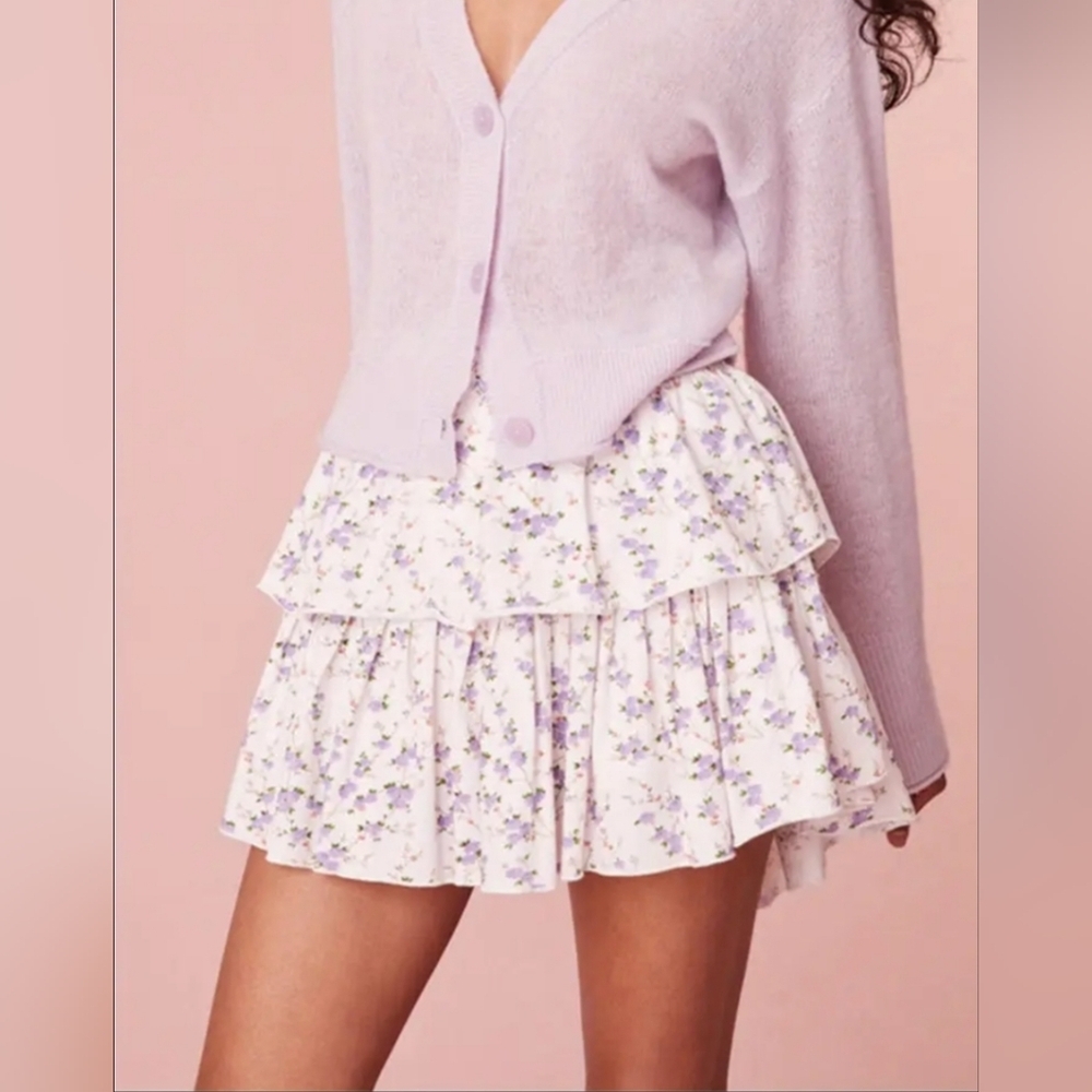 Floral Layered Mini Skirt - Picture 5 of 5